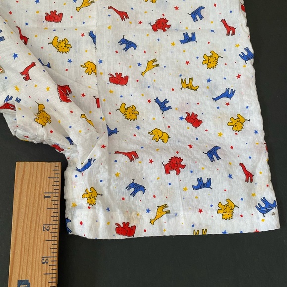 Vintage Handmade Baby Unisex baby Overalls Shirt Motif Animal Print cotton - Picture 6 of 11